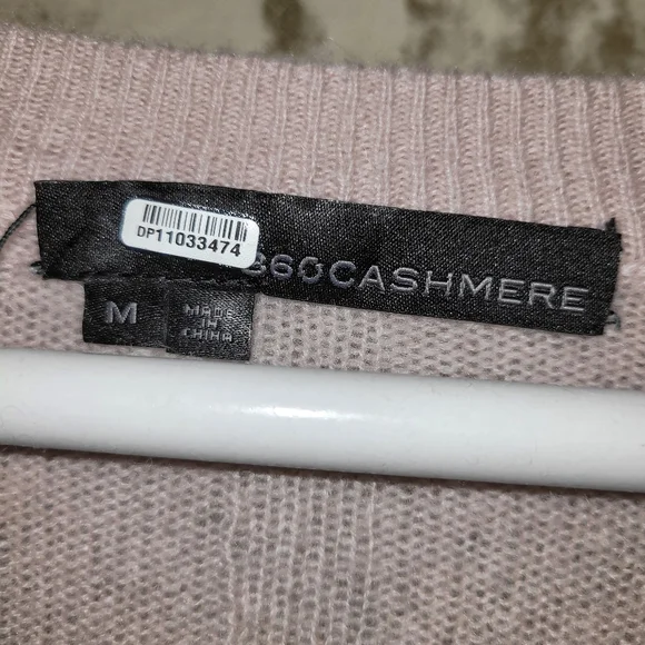 360 Cashmere Women's V-Neck Sweater in Soft Pink - Picture 4 of 4